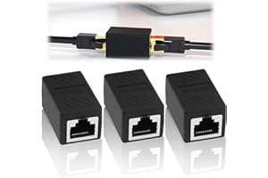 3PCS RJ45 Ethernet Coupler 10Gbps Support POE Cat 8 Extension RJ45 Female Connector Female Extender Network LAN Connector Compatible Cat8/7/6/5e Cable Adapters