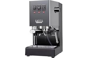 Gaggia Classic E24 Evo Pro Manual Espresso Coffee Machine Maker with Brass Boiler & Solenoid Valve - Industrial Grey