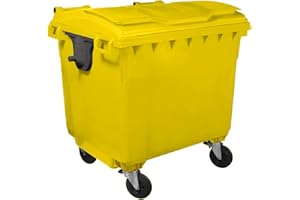 Cassonetto 4 ruote porta rifiuti immondizia lt. 1100 - GIALLO - Mobil Plastic