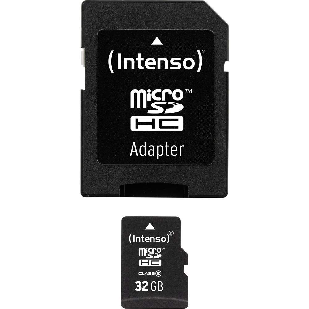 Intenso microSDHC 32GB Class 10 Speicherkarte inkl. SD-Adapter, schwarz