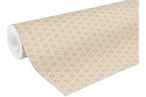 Clairefontaine 223803C - Une Bobine De Papier Kraft Brut Recyclé - Dimensions : 50mx70 cm - 70g - Motif : Géométrique Or - Papier Recyclé, Idéal pour Emballage Cadeaux, DIY, Loisirs Créatifs