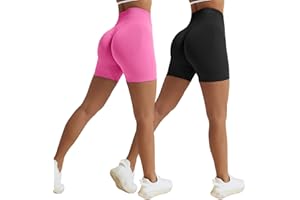 Vertvie Scrunch Butt Short de Sport Femmes, Short de Cyclisme Push Up Legging Court Short de Yoga à Taille Haute Short de Gym Opaque sans Couture Collants Shorts Anti Cellulite