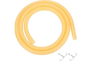 PATIKIL Tubo Elastico in Gomma Naturale 3,3 Ft (1m), 1/4"(6mm) ID x 3/8"(10mm) OD Lattice Tubo con Morsetti Elastici per fionde per Esercizi, Stretching, Laboratorio, Casa