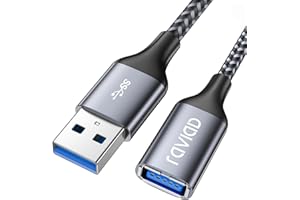 RAVIAD Cable Alargador USB 3.0 [2M], Cable Extension USB 3.0 Tipo A Macho a A Hembra Alta Velocidad 5 Gbps con Impresora, Cámara, Teclado, Hub, Pendrive, Disco Externo, Gafas VR, Ordenador y Otros