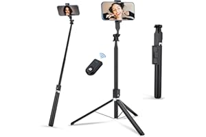 Polarduck Selfie Stick Stativ für Smartphone: 70" 178cm | 3 in 1 Handy Stativ mit Fernauslöser und Handystativhalter Kompatibel mit iPhone 15 14 13 12 11 Samsung Huawei | Schwarz