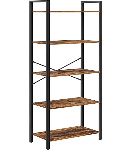 Bibliothèque D'Angle à 6 Étagères Avec Lumières LED RGB - 43x30x172 Cm - Bois Massif - Pour Salon, Chambre - 4