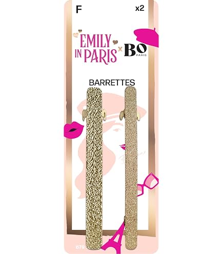 Paire De Barrettes Plates En Métal Doré Avec Passementerie - Parfait état - Taille Unique