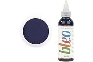 Guild Lane Bleo Fabric Paint – Upcycle & Transform Textiles, Wood and Cork – Non-Toxic, Waterproof & Fade-Resistant – Easy to Apply Paint (Indigo, 100ml)