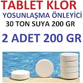 Ekodoğa Tablet Klor 200 Gr 2 Adet Yosun &Ouml;nleyici Havuz Temizleyici Havuz Tablet Kloru Su Dezenfektanı