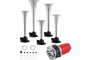 H-YEEU 12 V 125 dB 5 sonidos fanfarria La Cucaracha bocina de aire claxon sirena compresor bocina coche