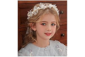 IYOU Mariage Morceau de cheveux Or Perle Bandeau De Mariée Bébé Souffle Cristal Cheveux Vigne pour Princesse Les Filles de Fleurs (Or)