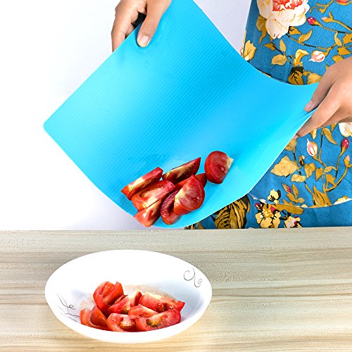 ZITFRI 6 Stk. Set Schneidebrett Kunststoff 38×30,5cm Schneidematte antibakteriell Tranchierbrett Flexibel biegsam hygiene und rutschfest, getrennter Gebrauch für Lebensmittel wie Fisch Gemüse Geflügel Fleisch Brot und Gebäck - 7