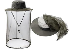 ZffXH Cappello Zanzariera, Zanzariera Fly Head Net Hat Rete Pesca cap Ape Apicoltura Velo Cappelli per Uomo Donna