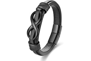 JSNOM Armband Herren Lederarmband Geschenke: Geflochten Leder Weihnachten Vatertag Valentinstag Geburtstagsgeschenk Liebesgeschenke Schmuck Geschenk Armbänder für Männer
