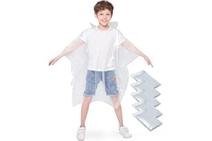 Opret Disposable Rain Ponchos, 5/10 pcs Emergency Raincoats Waterproof Ponchos Lightweight for Men and Women with Hood and Sleeves