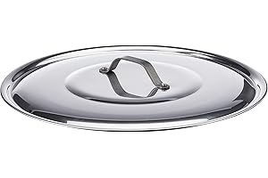 BALDASSARE AGNELLI Pentole Agnelli - Couvercle en Aluminium, avec Monture rivetée en Acier Inoxydable, Argent 34 cm Argent