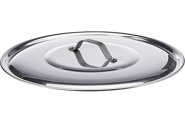 Pentole Agnelli - Couvercle en Aluminium, avec Monture rivetée en Acier Inoxydable, Argent 34 cm Argent