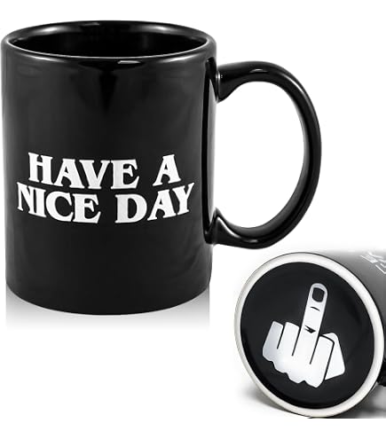 Tasse à Café En Céramique 300 Ml Avec Doigt D'honneur Caché - Cadeau Humoristique Pour Anniversaire, Noël