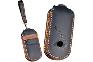 KUNIO Etui na kluczyki samochodowe pasuje do BMW Mini Cooper Countryman One 2023 2024, skórzane etui na klucze, czarne