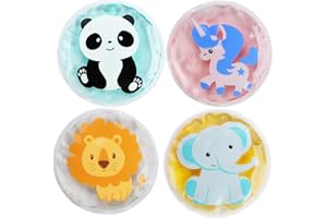 SWEELOV Coussin rafraîchissant pour enfant - Avec 4 différents motifs d'animaux de dessin animé - Réutilisable - Pour les bosses, les dents de sagesse, le refroidissement de la fièvre
