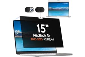Mamol Privacy Screen for MacBook Air 15 Inch 2023 (M2 Chip, A2941), Magnetic Removable Anti Glare Blue Light Filter Protector, Anti Spy Private Security Shield for 15.3 In Mac Air Laptop Computer