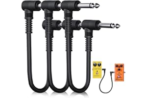 ZmdecQna Guitar Patch Cable, Noiseless 15cm Guitar/Bass Effects Pedalboard Patch Cable Cord - Durable & Reliable - for Guitar/Bass Effect Pedals