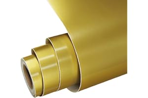 FORBELL Ploter do folii winylowej, 30,5 cm x 5 m, samoprzylepna folia winylowa, trwała folia winylowa (matowe złoto, 30,5 cm x 5 m)