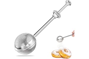 HUSHRICH Flour Sifter, 7Inch 304 Stainless Steel Fine Mesh Flour Duster for Baking, Small Handhold Sifter Flour Dispenser for Sugar Flour, Spices, Tea Strainers