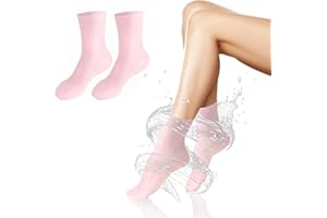 NEWHSY Moisturising Silicone Socks for Women, Foot Spa Gel Silicone Socks for Dry Cracked Feet Women & Softening Dry Cracked Feet Rough Skins, Pink Anti Slip Aloe Socks, Moisturizing Feet (L)