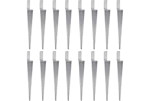 TRIBECCO 16 x supporti universali per pali da inserire, L, supporto per pali zincati a caldo, boccola per pali a terra, boccola a terra, ancora, in acciaio argentato (16, 70 x 700)