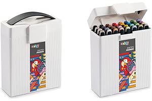 Carioca Plus, Sketch Marker, Scatola Rigida con Marcatori a Doppia Punta, Colori Assortiti, 32 Pezzi