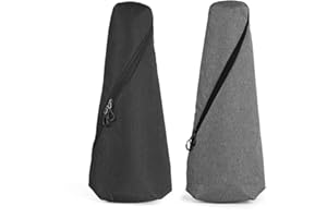 Longteam Leinen Zylindrische Ukulelen Koffer 10mm Schwamm Tragbare wasserdichte Ukulelen Tasche Abdeckung Uke Gig Bag mit Zubehör Aufbewahrungstasche (26 In Tenor, Grau)