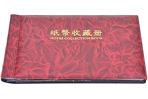 BIITFUU 30 Pockets Paper Money Album Currency Banknote Collection Leather Book Cash Holder Storage Book Storage Album Bill Money Holder(1)