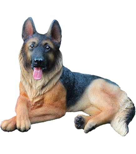 White Alsatian German Shepherd Ornament Figurine Sculpture