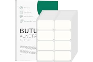 BUTBU 80 Stücks Pickel Patch Groß, 18 x 31mm Pimple Patches Micro Needle, Akne patches, Mighty-patch Invisible, Hydrokolloid Pflaster Für Gesicht, Kinn, Rücken oder Körper (Quadrat)