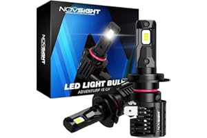 NOVSIGHT H7 LED Headlight Bulbs 55W/Pair 10000LM 6000K 1:1 Mini Design Car Replacement Lights Bright of Halogen and Xenon Kit 2 Lamps