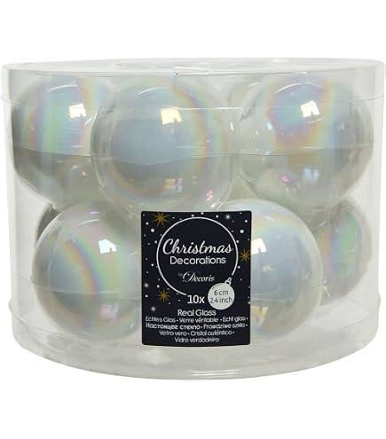 Box Da 6 Palline Di Natale In Vetro Rosa Lucido Cm 8