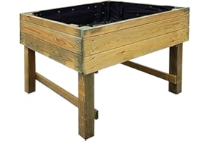 Jardipolys Carré Potager en Bois Mini GARIGUETTE 60 x 50 x 50,5 cm | 40 litres | Petit bac Potager rectangulaire en Bois | Espace Potager à Hauteur Ergonomique