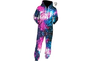 Morbuy Onesies for Men - Soft Snuggle Hooded Onesie for Adults, Loungewear Stylish Printed Warm with Zip Jumpsuit Nightwear - All In One Hoodie Pyjamas for Men and Teens (Sizes S - XL)