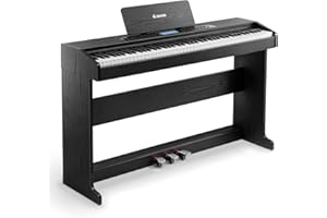 Donner DDP-95 Beginner Digital Piano with 88 Key Weighted Keyboard, Full Size Piano Keyboard Boast Wireless Connection, Record, 11 * 5 cm LCD, 610 Tones, 600 Rhythms, 3 Piano Teaching Modes, Black