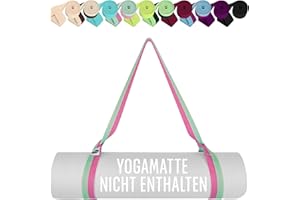 TECEUM Premium Yogamatte Tragegurt – Extra Weich & Dick aus Baumwolle – Hautfreundlich & Rutschfest – Verstellbarer Mattenhalter Yoga Mat Strap für Alle Matten [Matte nicht enthalten]