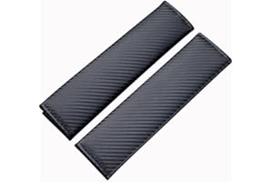 Fezf Protecteur de ceinture de sécurité pour enfant Epaulière de ceinture de sécurité pour voiture, coussin de ceinture de sécurité, fibre de carbone texturé noir
