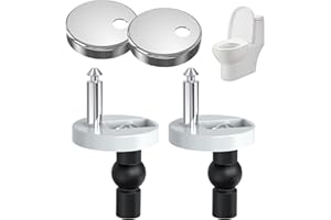 ANWANGDA 2 Pack Soft Close Toilet Seat Hinges & Fixings - Quick Release Top Fittings, Replacement Bolts for WC Blind Holes