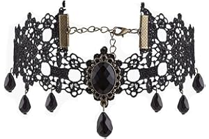 Carufin Collane con girocollo in pizzo nero sexy Collane con nappa gotica Girocollo Accessori per feste di Halloween per donne e ragazze