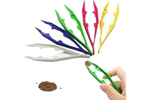 HLMYER 5 Pcs Plastic Tweezers for Feeding Reptiles,10cm Plastic Feeding Reptile Tongs,Feeding Tweezers Reptile for Snakes Lizard Tortoise Gecko,Kids Tweezers for Beads Children Handmade DIY Crafts