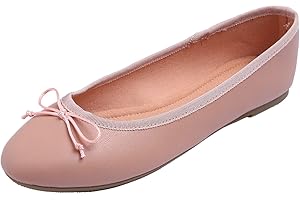 Feversole Women's Fashion Round Toe Ballet Flat,Ballerina a Punta Tonda per Donna