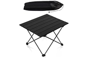 Kemraes Portable Camping Table, Light Outdoor Folding Camping Table Small Compact Picnic Aluminum Table with Carrying Bag for Dining, Cutting, Cooking, Picnic, Outdoor, Beach, Hiking, Fishing