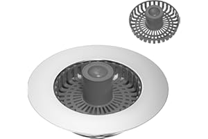 Fervalyna 3 en 1 Tapon Fregadero Cocina, Colador Rejilla Universal, Filtro de Desagüe, con Cestas, Anti-obstrucciones y Evitar Olores, para Cocina 70-86mm Agujeros de Fregaderos, Profundidad > 35mm