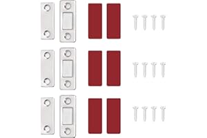 ZWZNBL Lot de 3 loquets magnétiques ultra fins pour porte coulissante, cuisine, fenêtre, placard, argenté