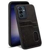 Zebana Samsung Galaxy A26 ile Uyumlu Kılıf Zebana Kartlıklı L&uuml;x Deri Kılıf Siyah
